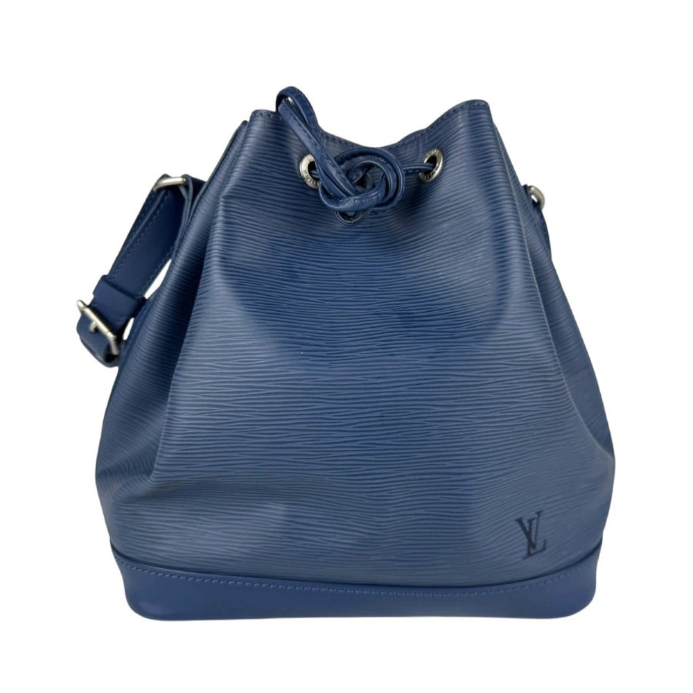 Louis Vuitton Epi Leather Noe Shoulder Bag Blue Silver
